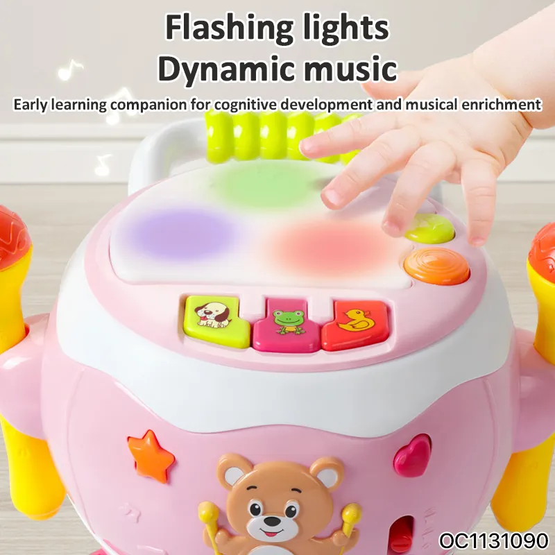 Wholesale Plastic Keyboard Electronic Musical Baby Kids Children Instrument Drum Montessori Educational Toy with Lights