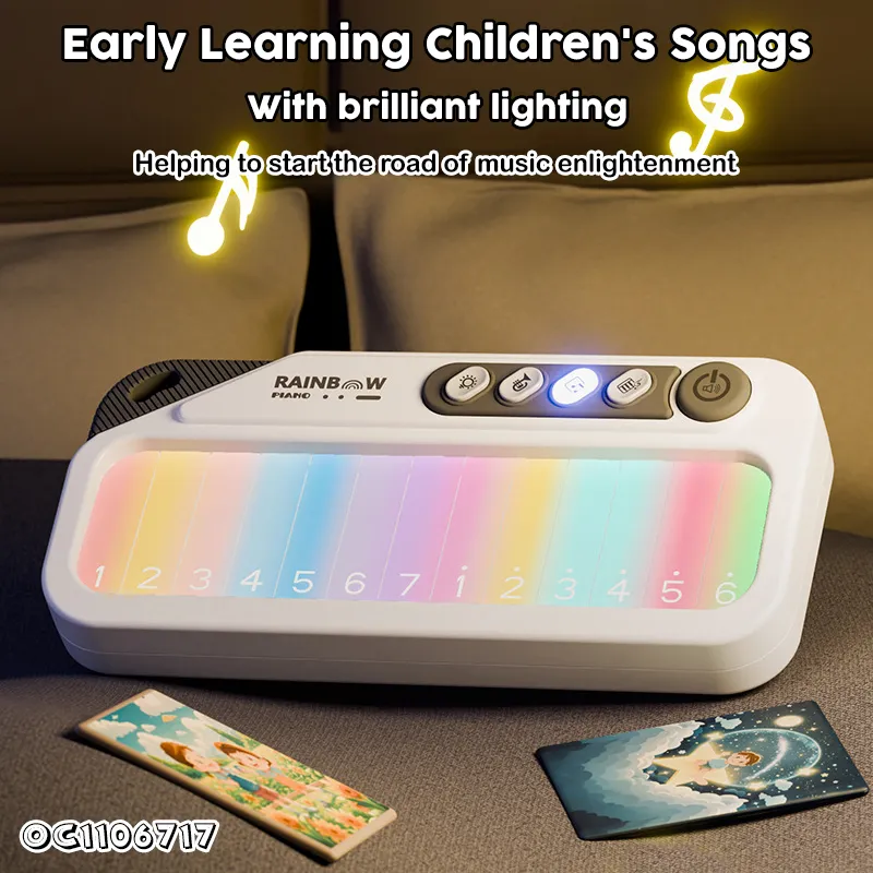 Wholesale Montessori Sensory Instrument Musical Piano Keyboard Sensing Toy Keyboard Music Electronic Organ with Light
