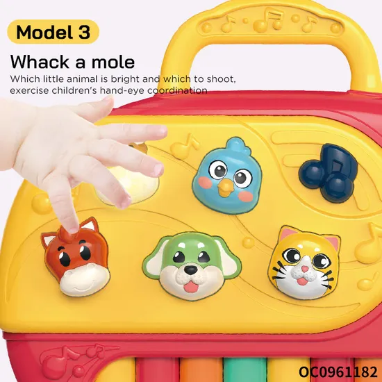 Wholesale Interactive Montessori Sensory Whack a Mole Toy Musical Instruments Light-up Keyboard Electronic Piano Toy