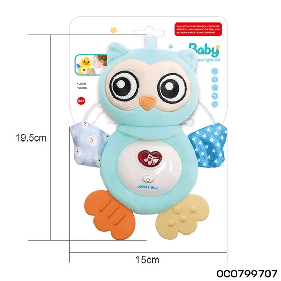 Wholesale Stuffed Baby Gift Large Sleeping Soothing Plush Big Eyes Owl Toy Sensory Baby Toys Doll with Light and Sound