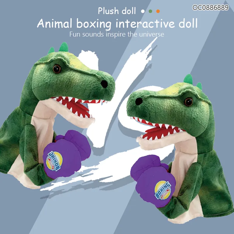 Wholesale Children Plush Dinosaur Animal Hand Puppet Toy with Sound for Kids