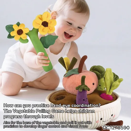 Wholesale Stuffed Soft Vegetables Plush Education Hand Eye Coordination Toys