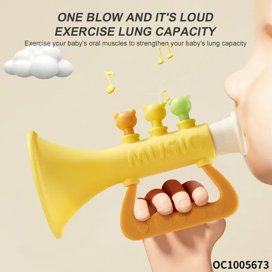 Wholesale Musical Educational Baby Handheld Horn Montessori Musical Sensory Toy Trumpet