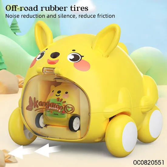 Wholesale Small Plastic Cartoon Car Pullback Friction Animal Toys for Kids