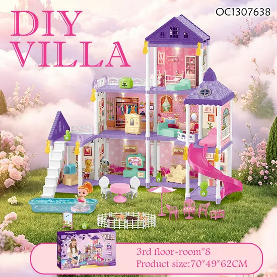Wholesale Miniature Preschool Games DIY Craft Doll Houses Furniture for Girls