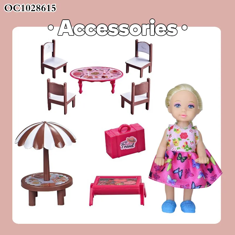 Wholesale Plastic Toy Plane Fancy Fashion DIY Miniature Doll House Furniture Set Girl Toys
