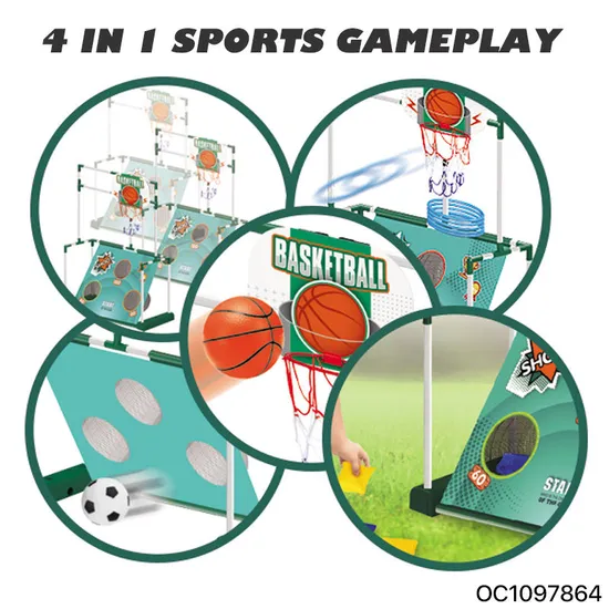 Wholesale 4in1 Toy Football and Basketball Kids Outdoor Ball Game Indoor Playground Net