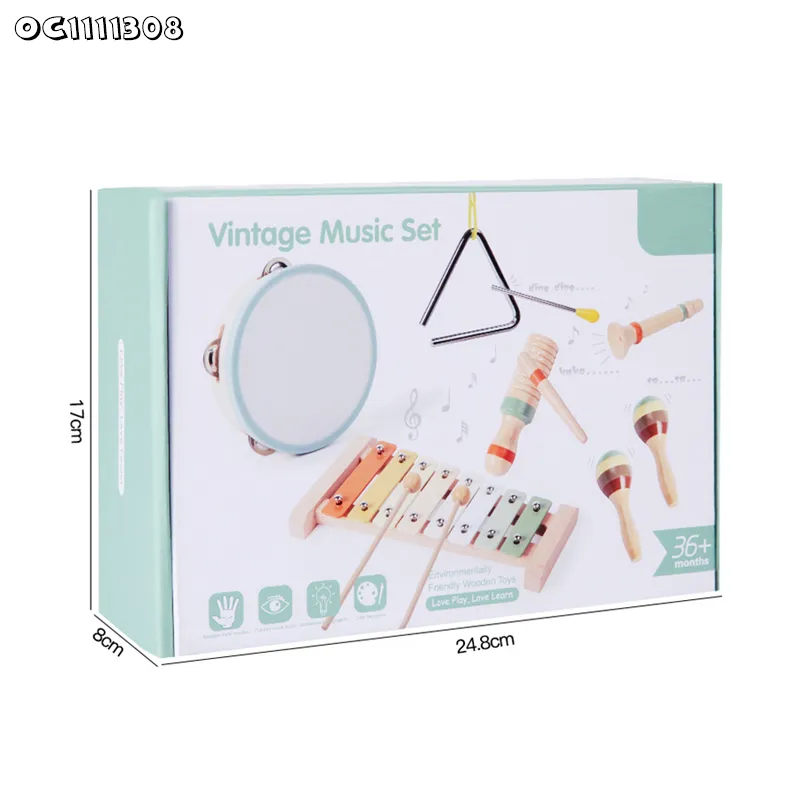 Wholesale Happy Plastic Music Instrument Set Toy Kids Educational Hand Drum