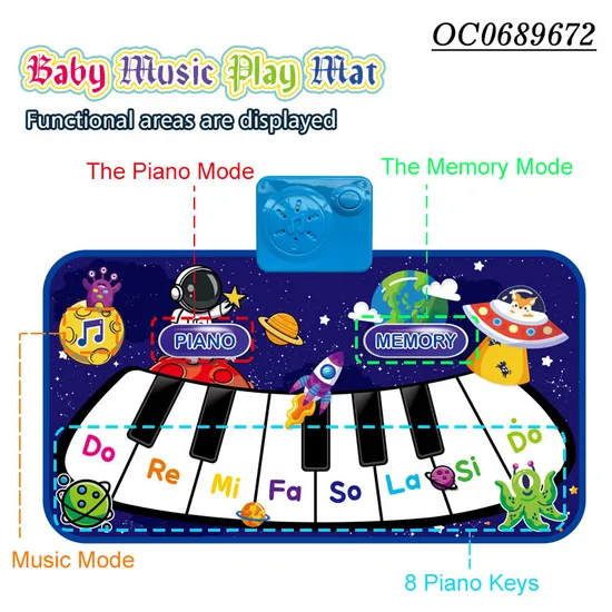 Wholesale Electronic Dance Musical Instruments Baby Piano Baby Light-up Keyboard Toy with Music