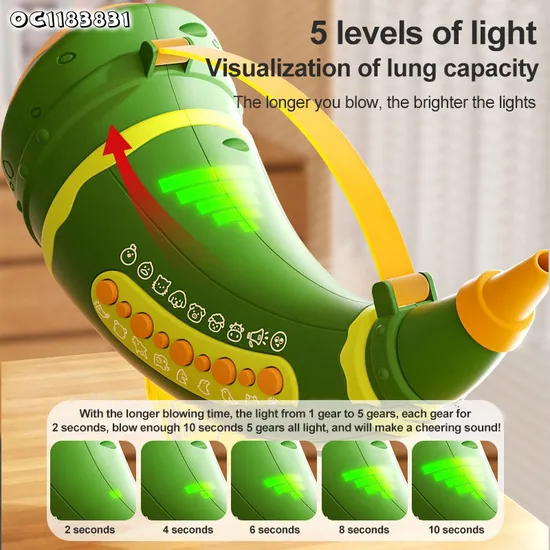 Wholesale Sensory Trumpet Small Plastic Musical Instruments Learning Toys Electric Horn with Sound for Kids
