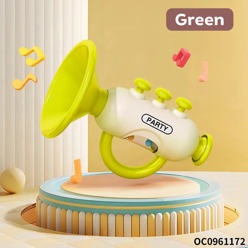 Wholesale Educational Montessori Sensory Intellectual Toy Musical Instruments Plastic Trumpet