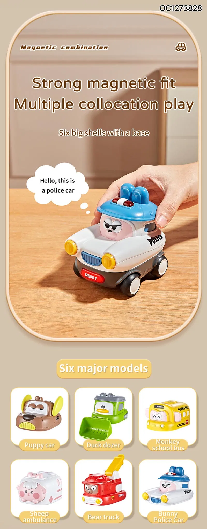 Wholesale Pull Back Cartoon Cars Truck Engineering Vehicle Educational Model