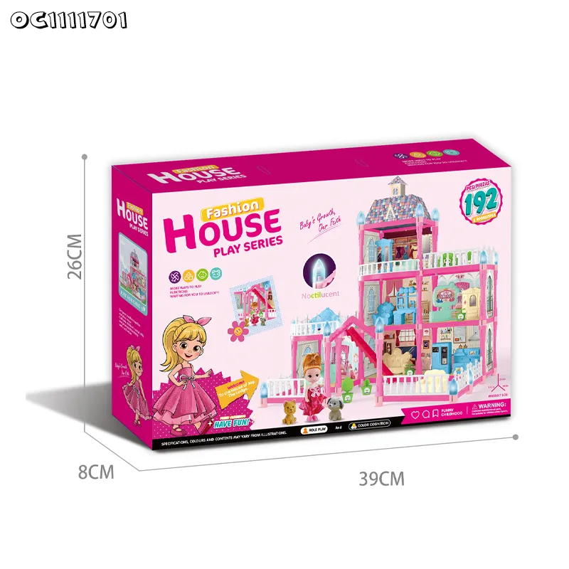 Wholesale Educational Doll House Model City Buildings Toddler Miniature Bunny Family Dollhouse Toys