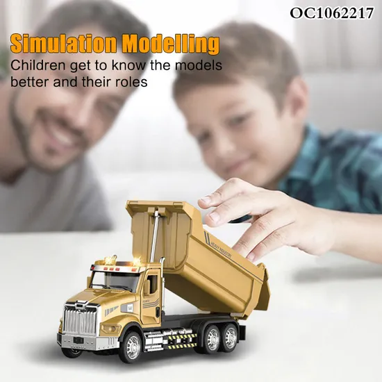 Wholesale Diecast Lighted up Montesorri Construction Metal Truck Die Cast Toy for Kid