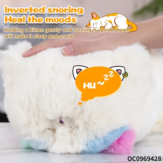 Wholesale Big Eyes Stuffed Animal Cute Doll Realistic Plush Small Cat Cartoon Electronic Toy with Sound