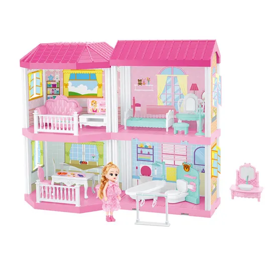 Wholesale Preschool Baby DIY Plastic Miniature Doll House Furniture for Girls Gift