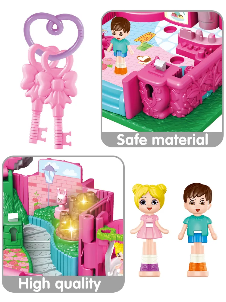 Wholesale Children Birthday Gifts Princess Doll House Kids Toys with Light Music