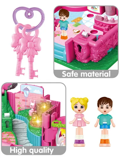 Wholesale Children Birthday Gifts Princess Doll House Kids Toys with Light Music
