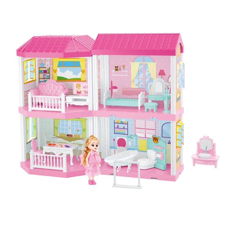 Wholesale Preschool Baby DIY Plastic Miniature Doll House Furniture for Girls Gift