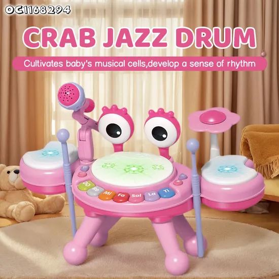 Wholesale Quality Electronic Musical Plastic Piano Keyboard Instrument Educational Musical Drum Set